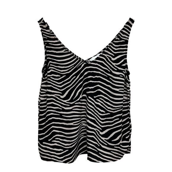 H&M Zebra Print V-Neck Strappy Sleeveless Top – Size Small (Measured - Picture 1 of 4